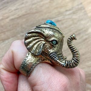 House of Harlow 1960 Elephant Prosperity Ring sz 7